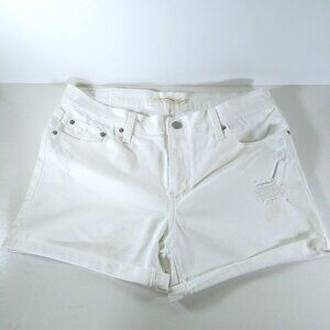 Levi's Women's Mid Length Shorts Size 32 White Denim Summer Beach Vacation 6” L